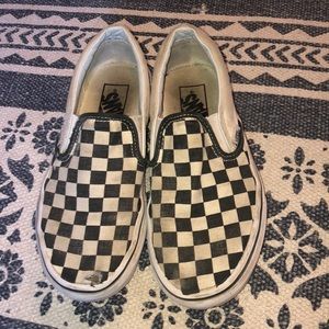 Black and White Checkered Slip On Vans